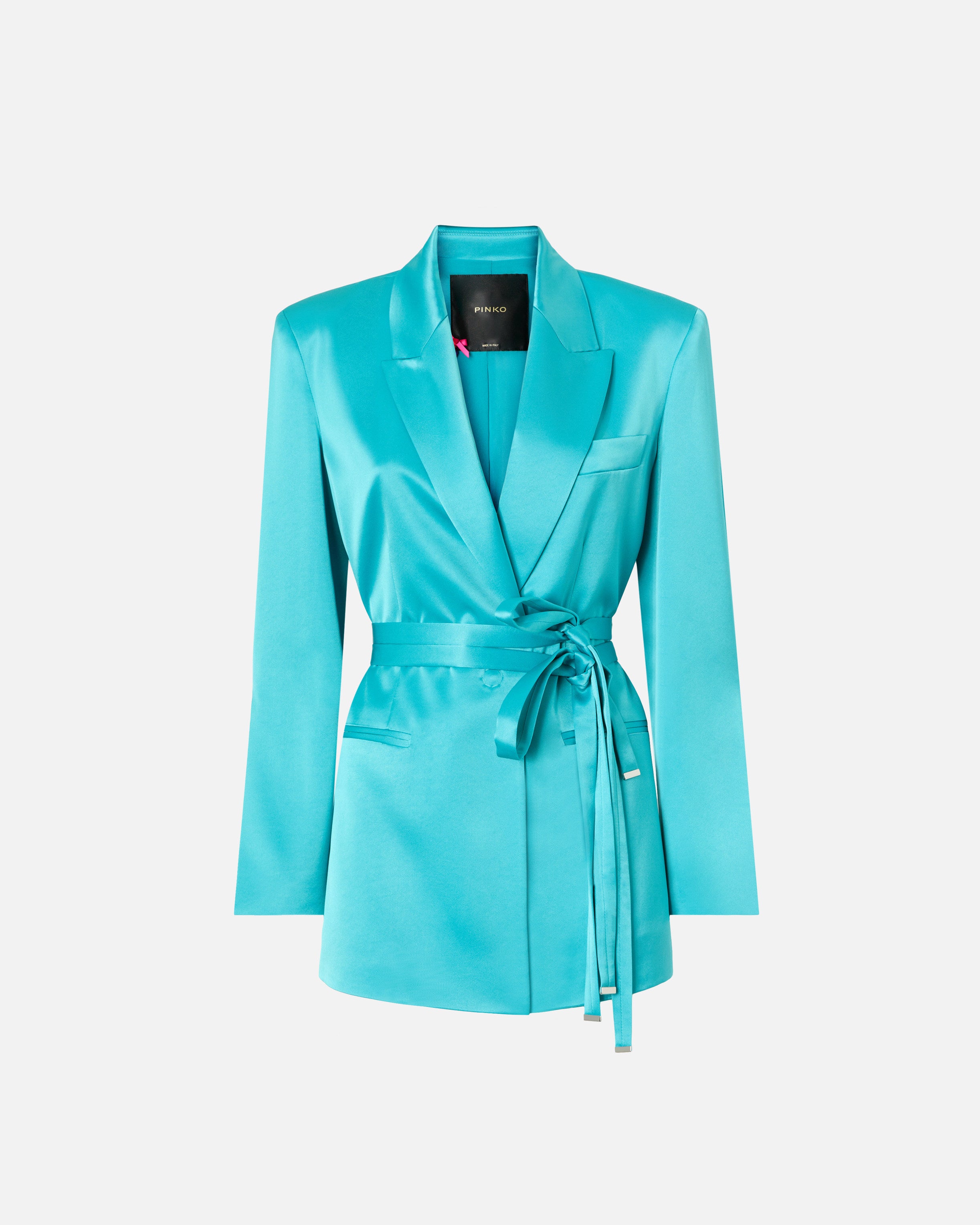 Satin jacket with belt - 36