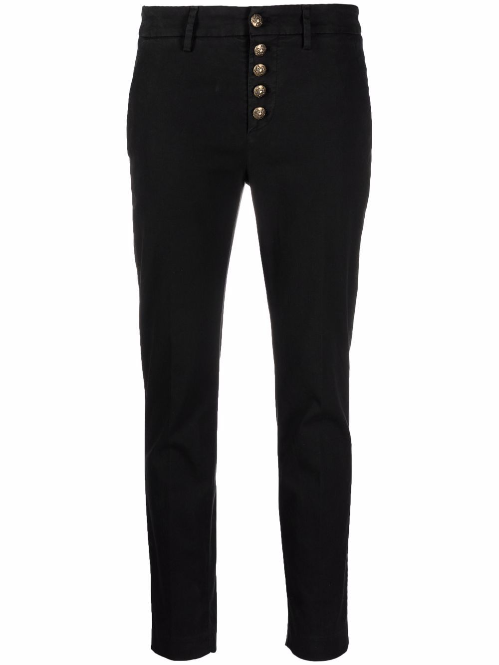 Slim-cut cropped trousers - Black