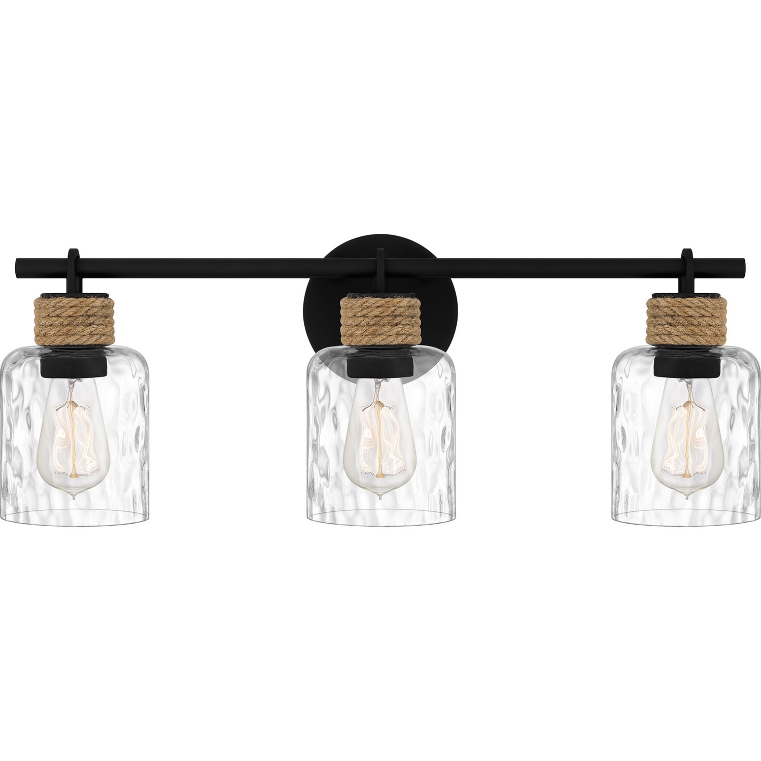 Matte Black Three Light Bath from the Baltic Collection