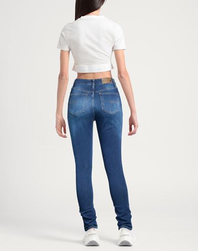 Woman Jeans Blue Size 32 Cotton, Elastane