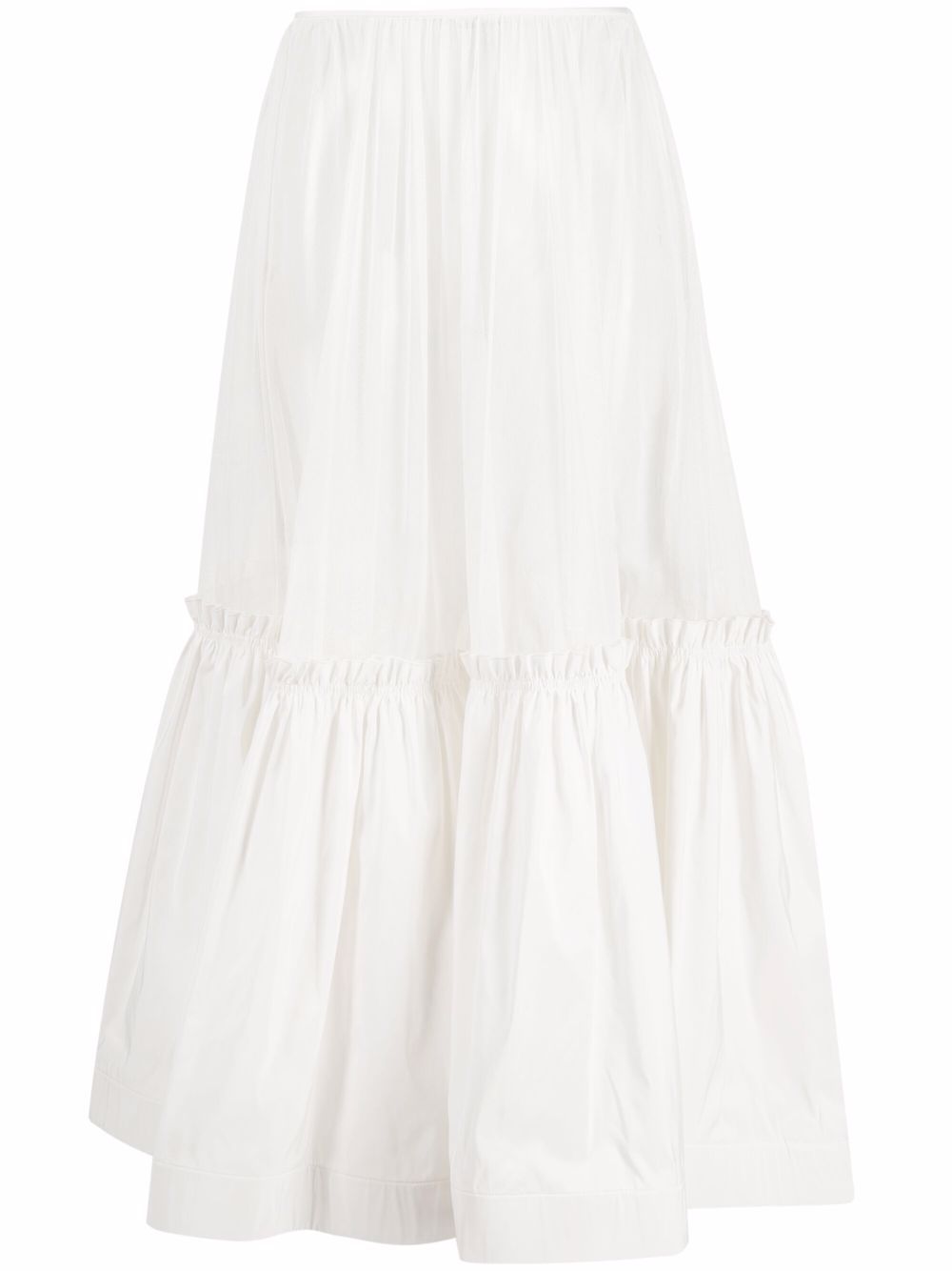 Flared maxi skirt - White