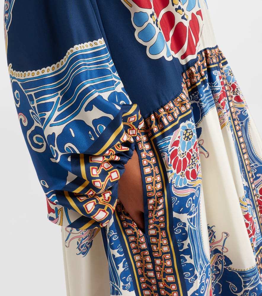 Vesta printed silk maxi dress