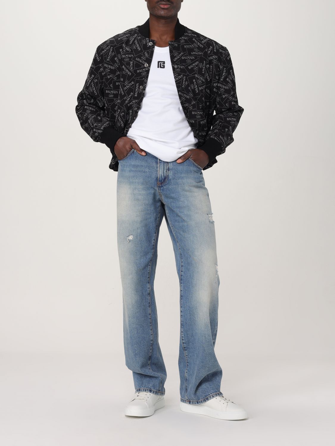 Printed bomber jacket - Black