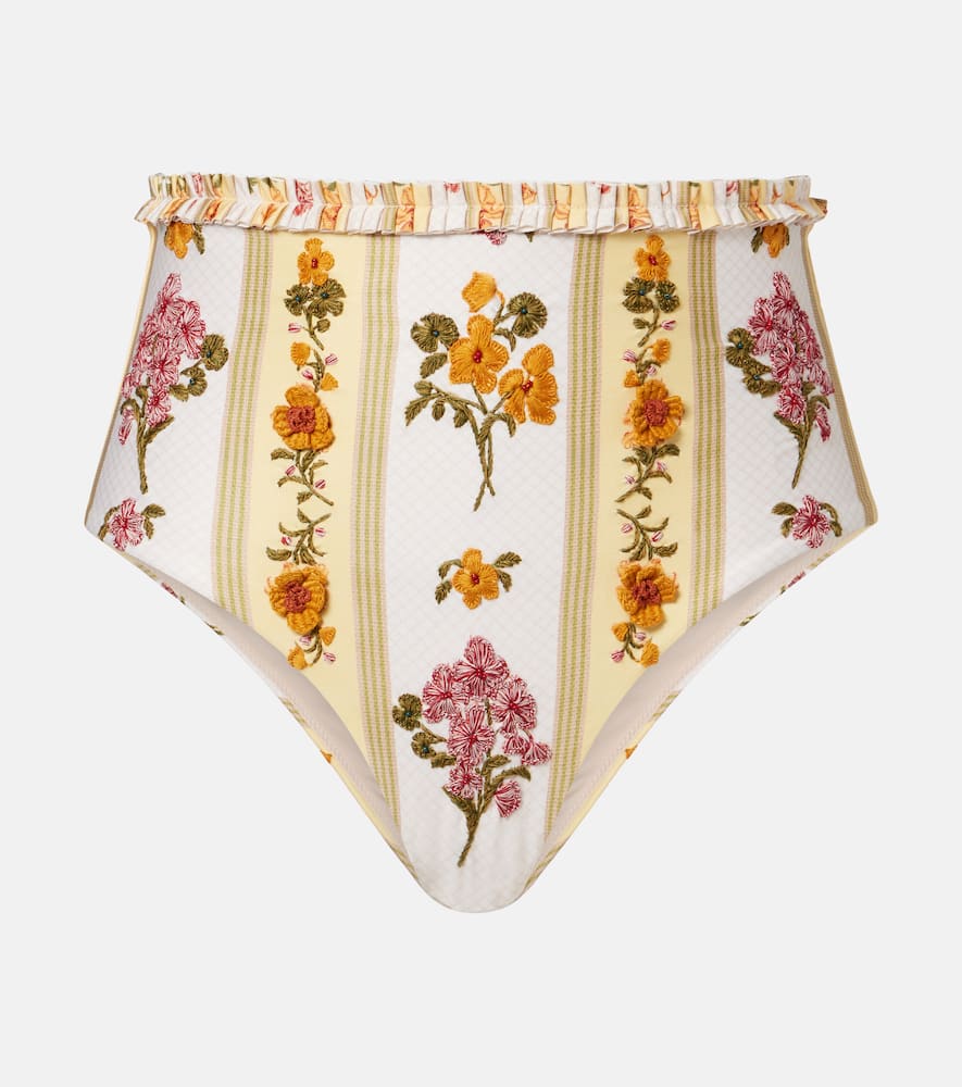 Floral embroidered bikini bottoms