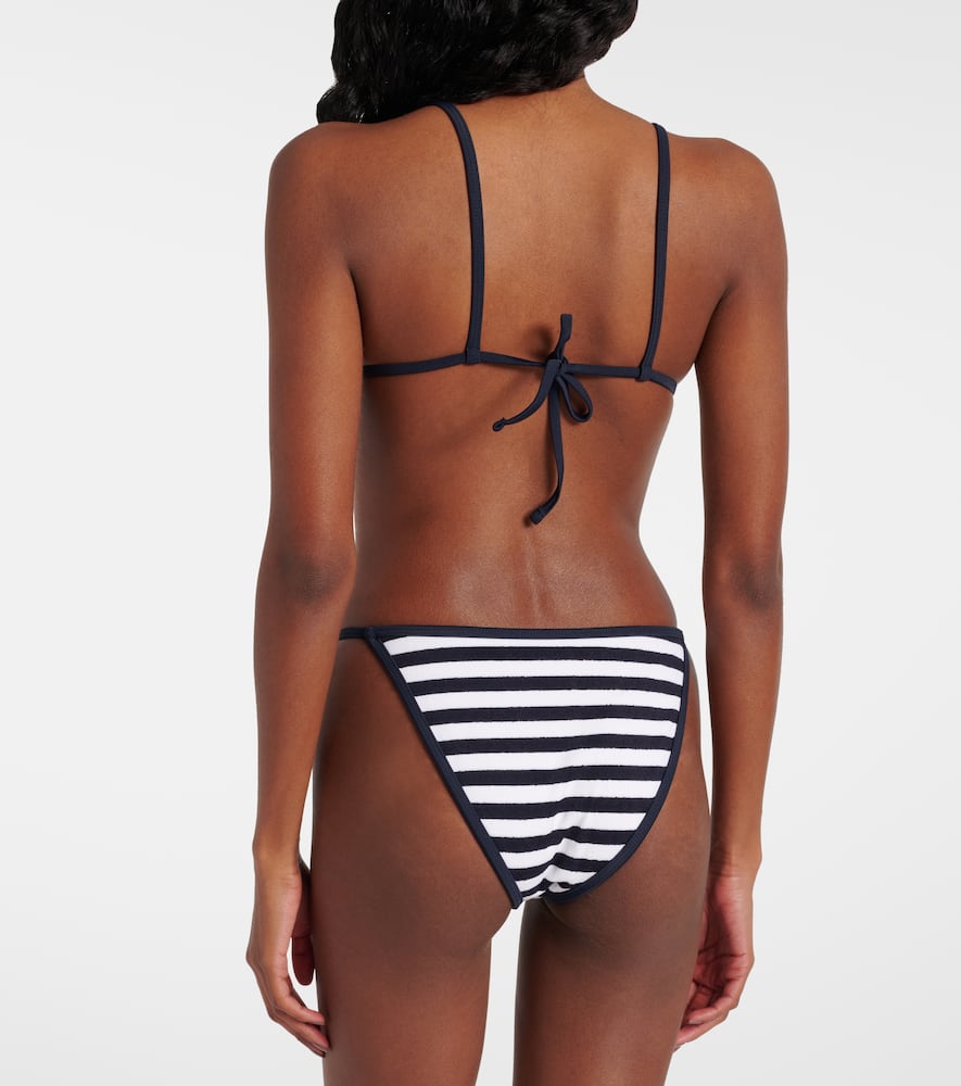 Via striped bikini top