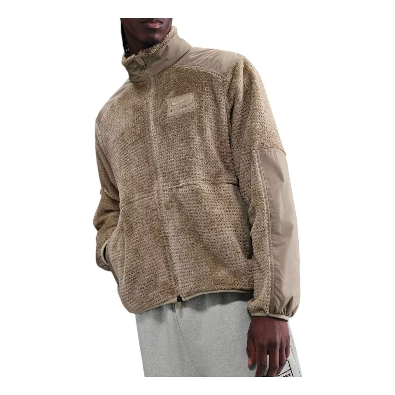 X Stussy High-Loft Full-Zip Jacket 'Khaki'