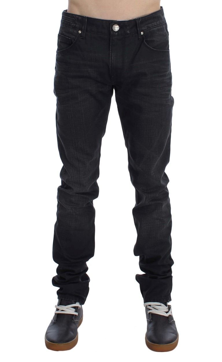 Acht Sleek Gray Slim Fit Italian Mens Men's Jean