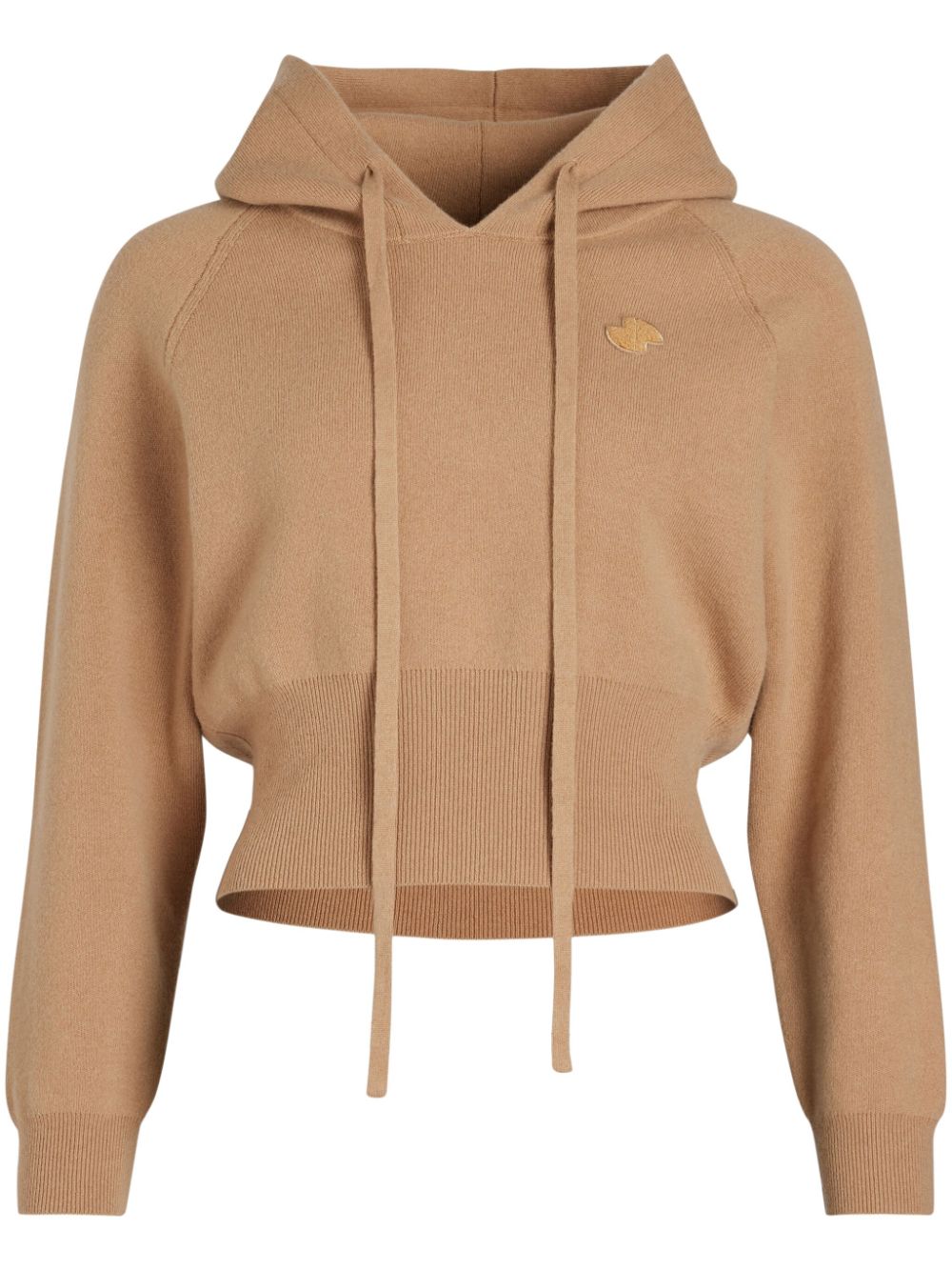Knitted hoodie - Brown