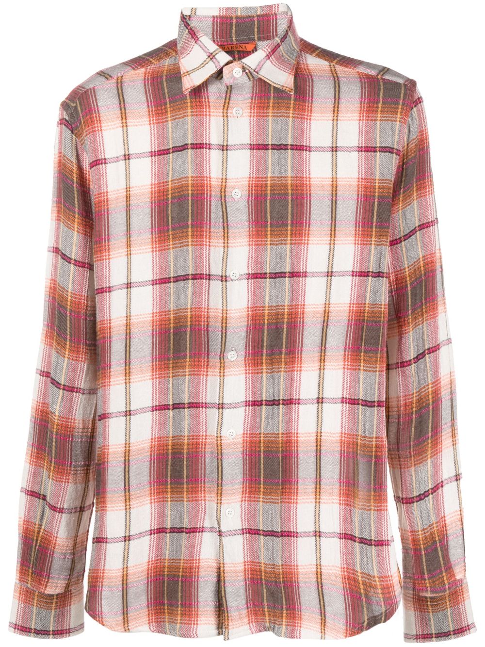 Plaid Cotton Blend Shirt — Pink