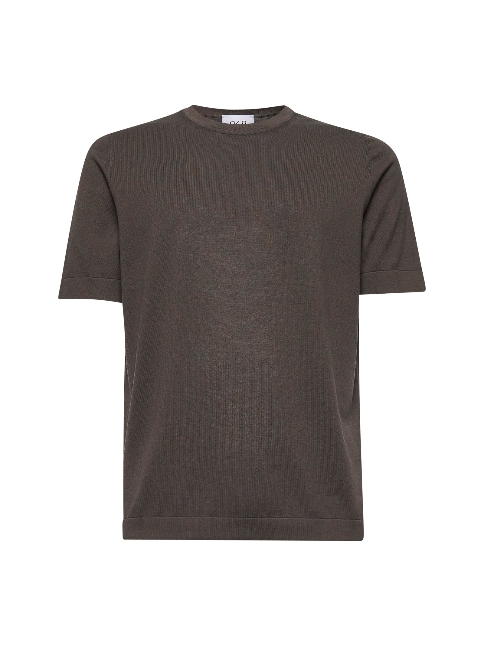 Cotton Knit T-Shirt — Brown