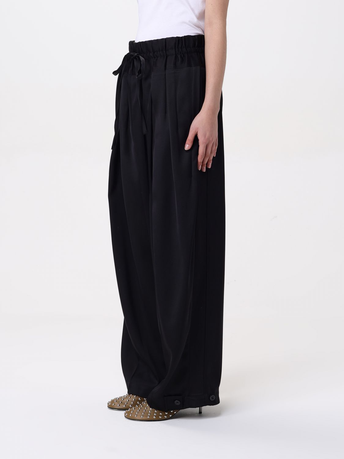Pleated palazzo trousers - Neutrals