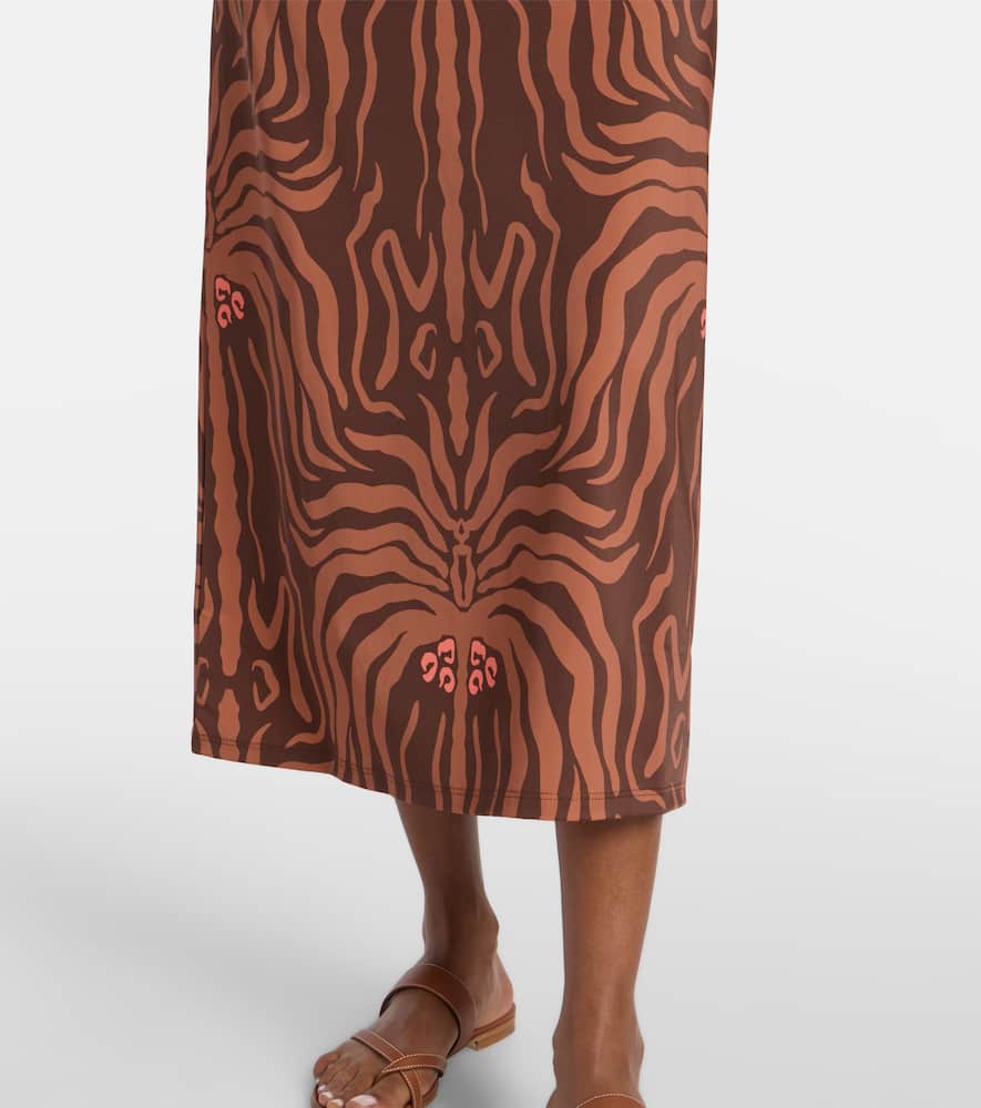 Jungle Palms printed midi dress