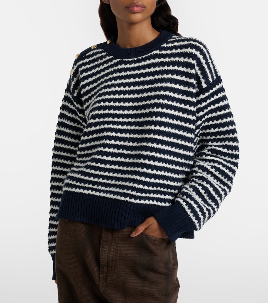 Striped wool and cotton sweater
