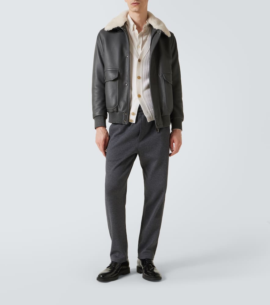 Ribbed-knit wool and cashmere cardigan