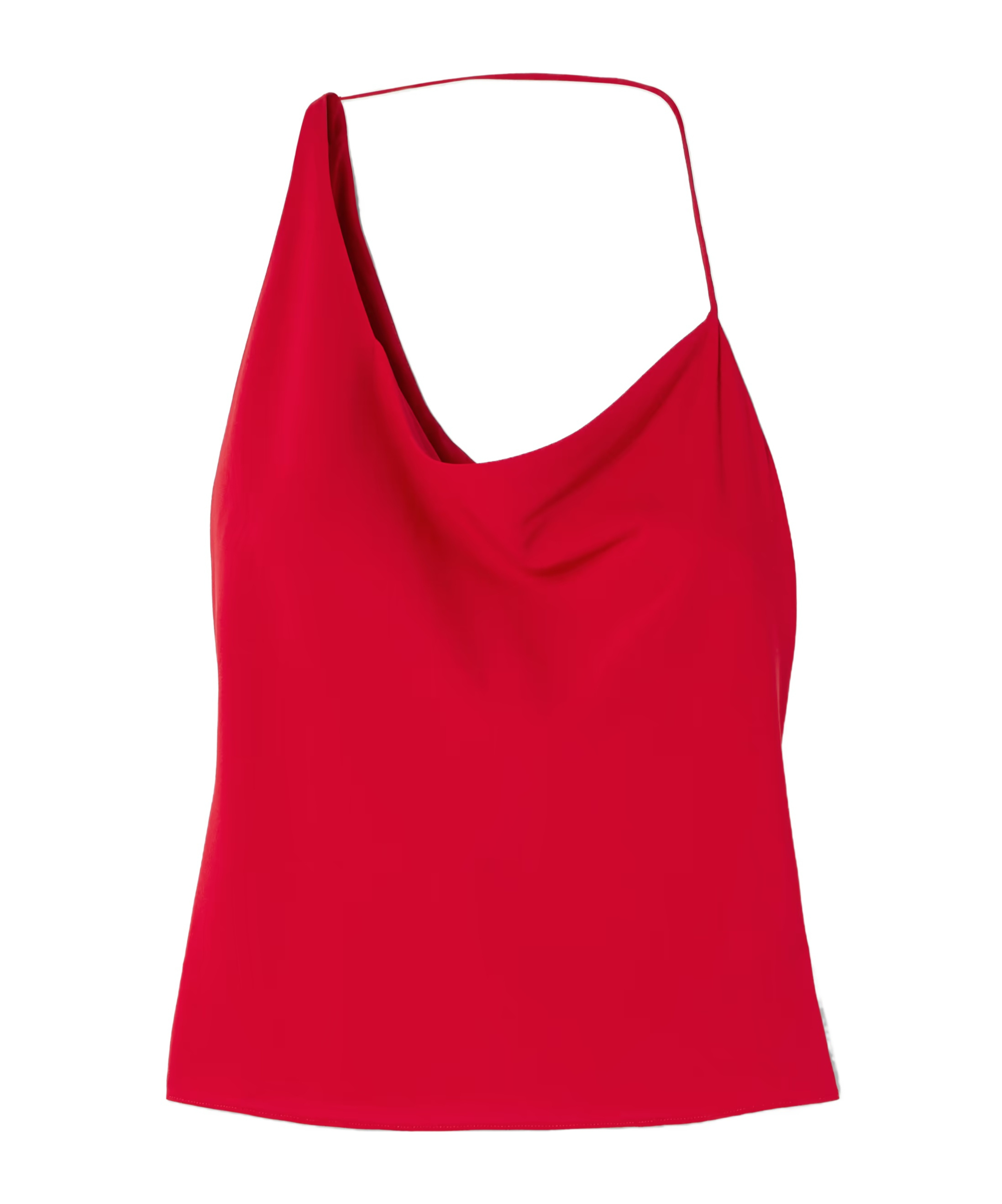 Asymmetric draped satin top