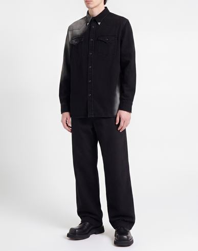 Man Denim shirt Black Size 19 Cotton