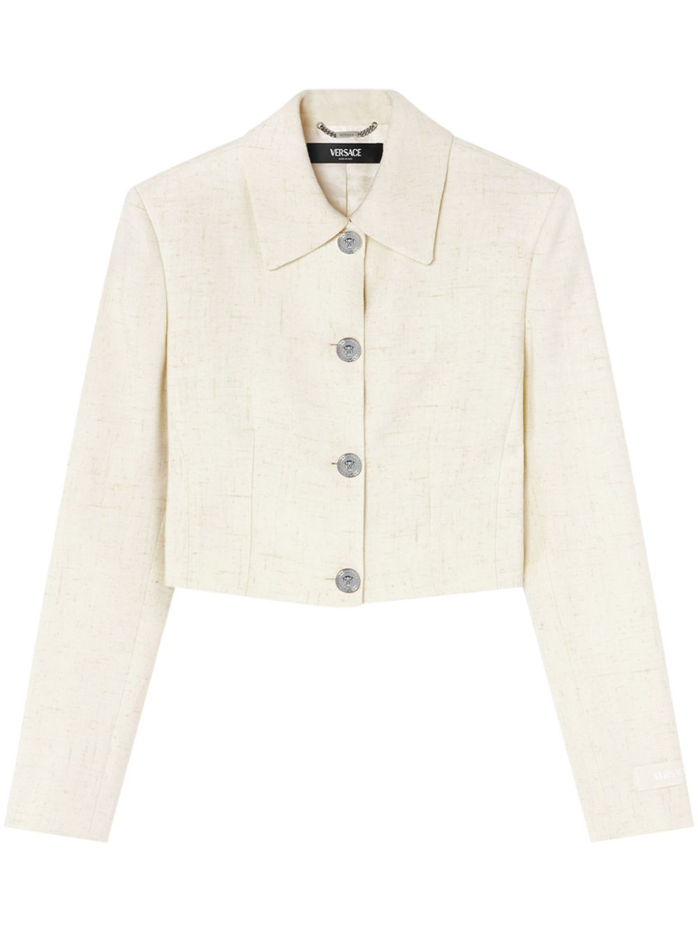 Medusa Head cropped jacket - Neutrals