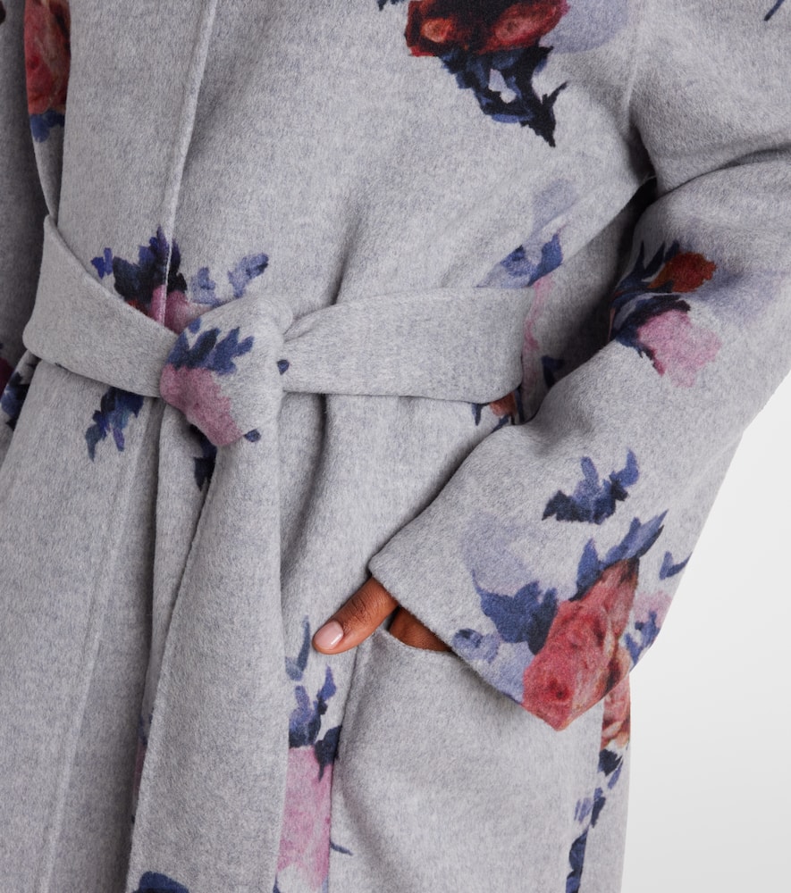 Floral wool coat
