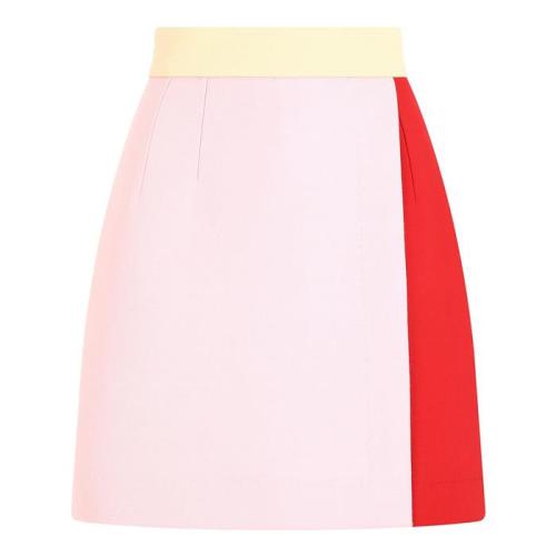 Colour-block high-waisted skirt - Pink