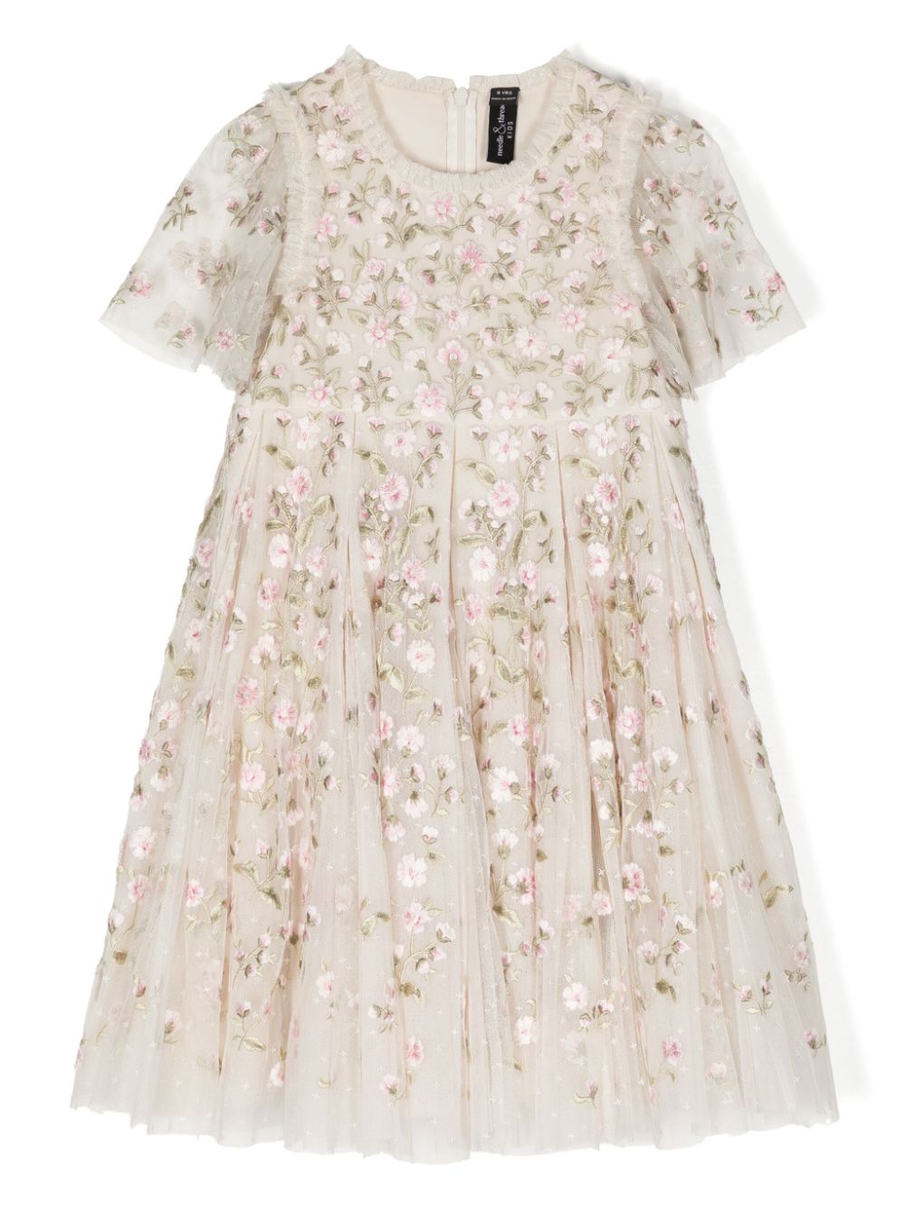 Posy Pirouette floral-embroidered dress - Neutrals