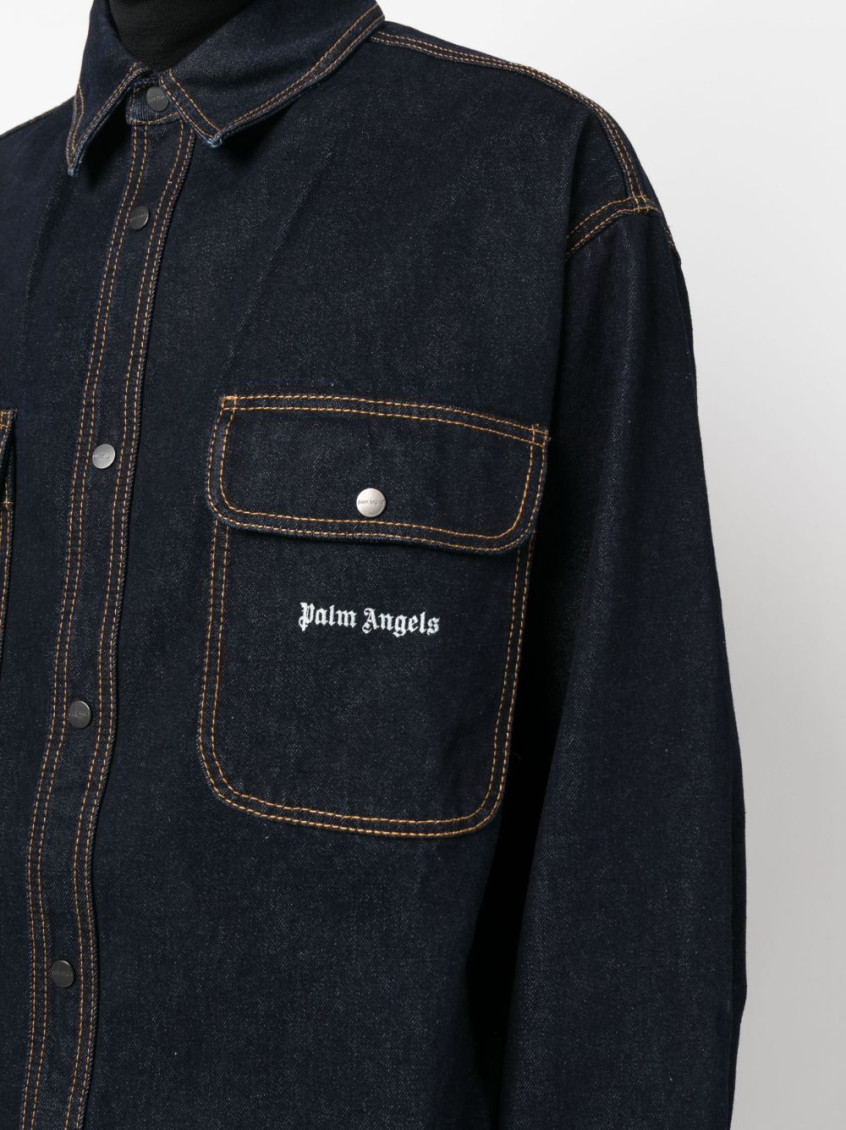 Logo Raw Wash Denim Shirt