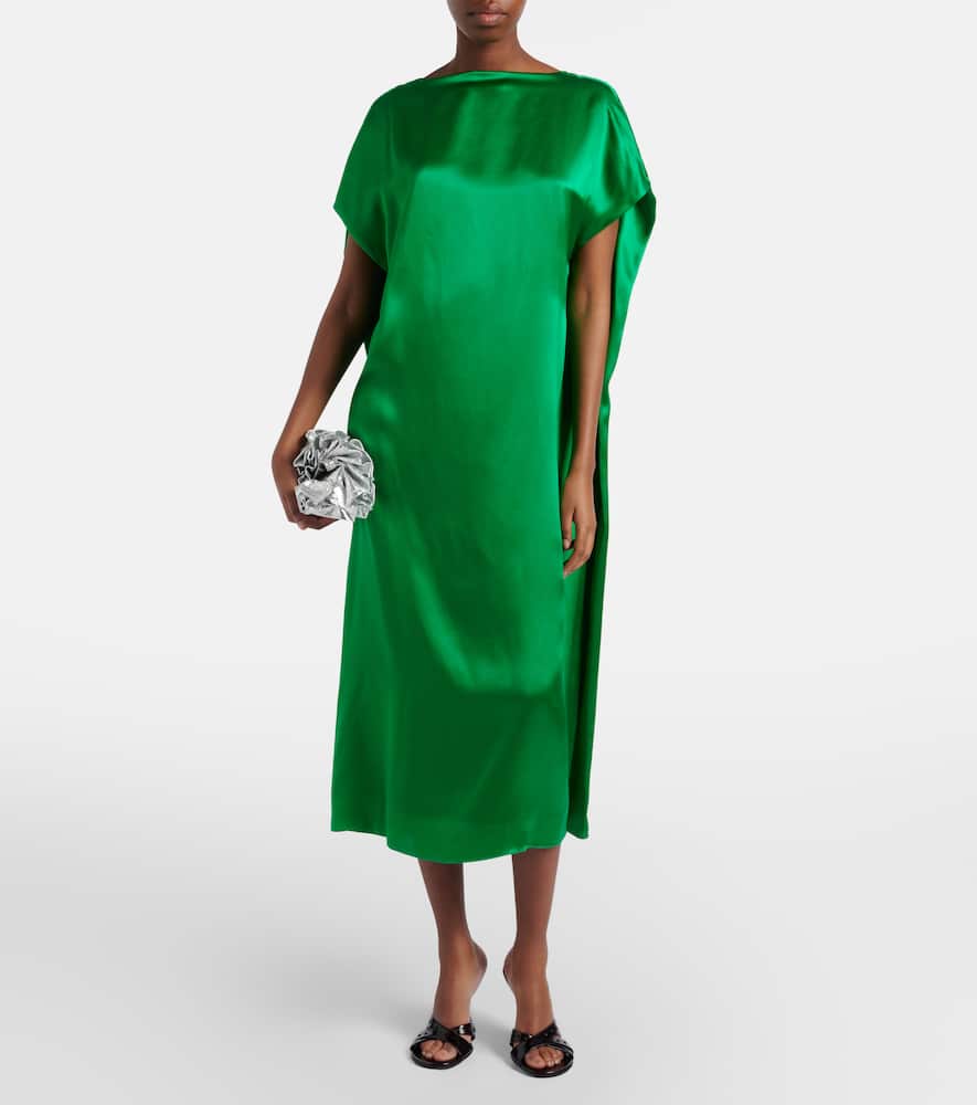 Silk satin midi dress