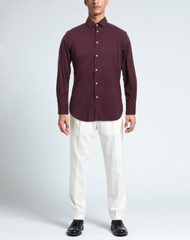 Gmf 965 Man Shirt Plum Size 15 ½ Cotton, Polyamide, Elastane
