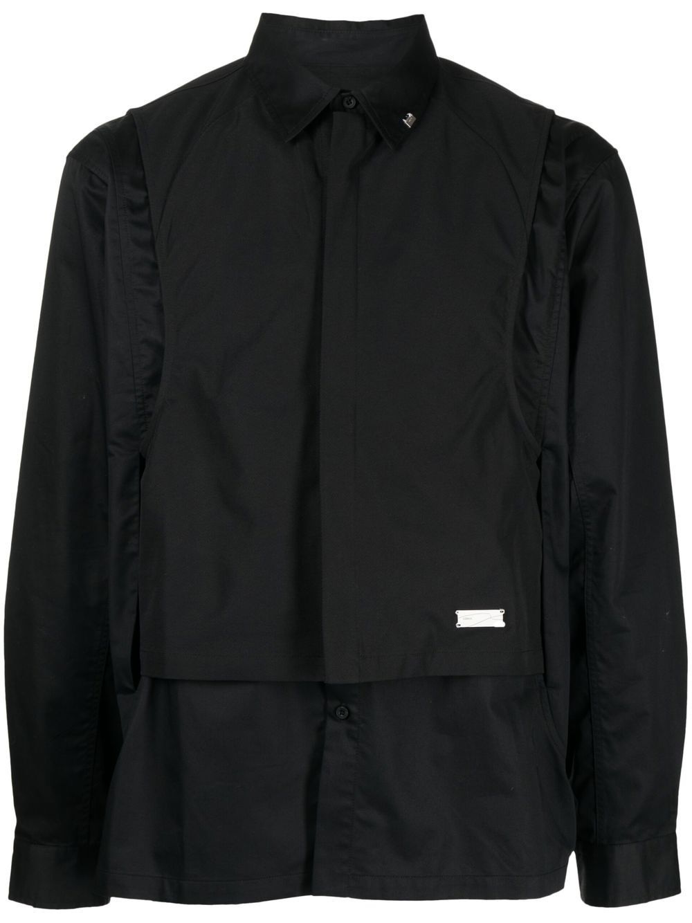 Long-sleeved layered shirt - Black