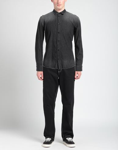 Man Denim shirt Black Size M Cotton