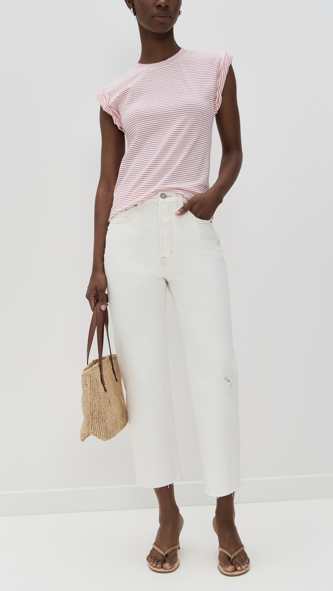Pistola Denim Cassie Crop Jeans Ecru Vintage