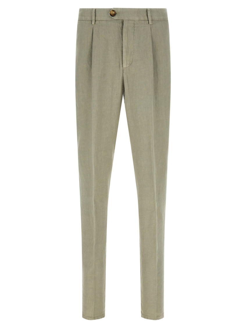 Brunello Cucinelli - linen gabardine tailored turn up trouser