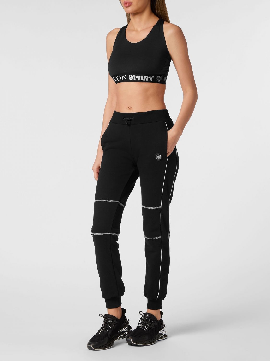 Tapered jersey track pants - Black