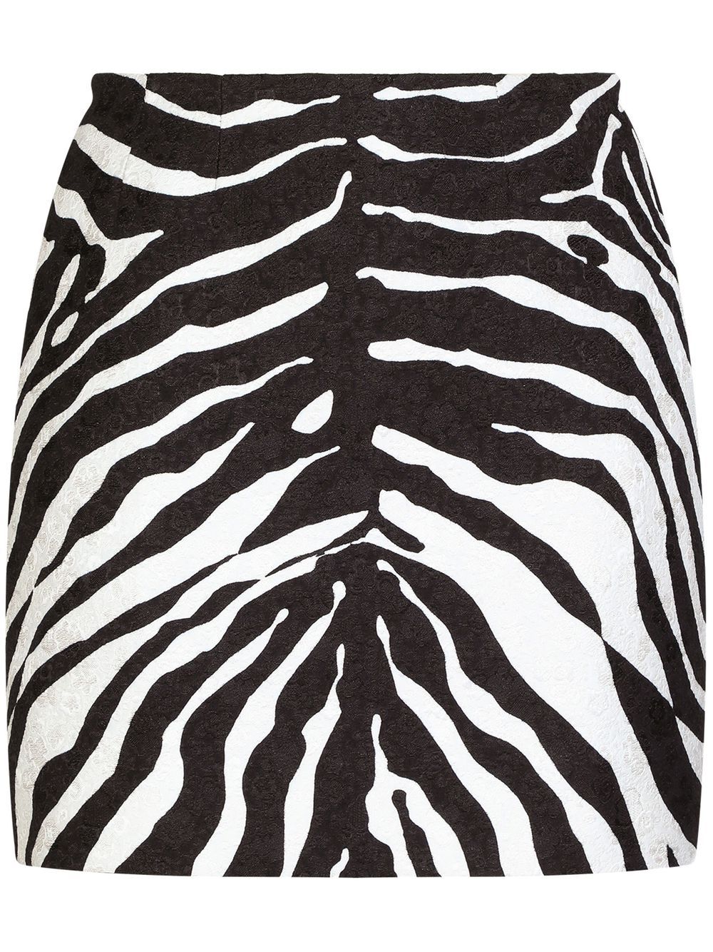 Zebra print brocade miniskirt - Black