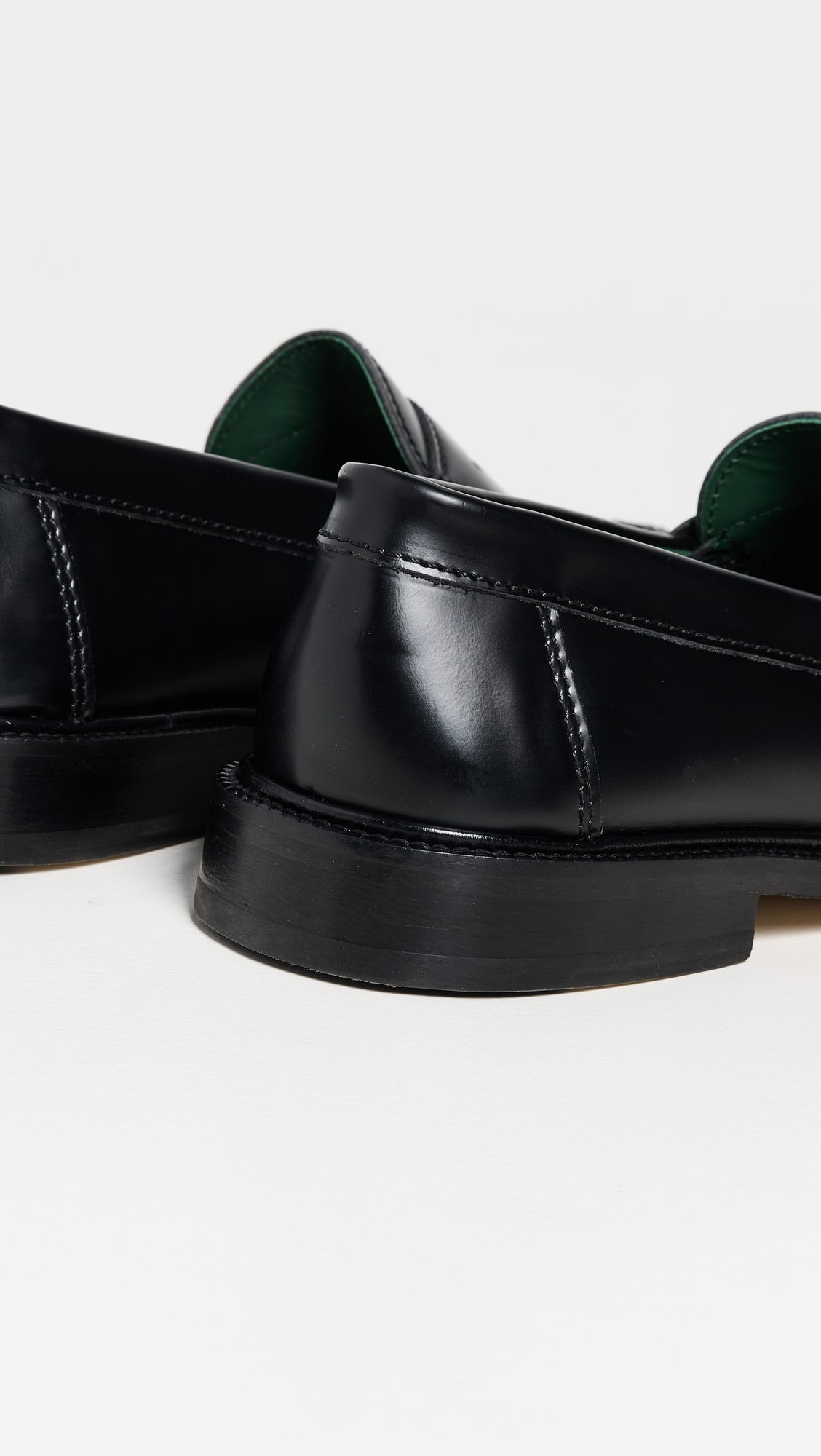 Vinny's Yardee Moccasin Loafers Black Polido Leather