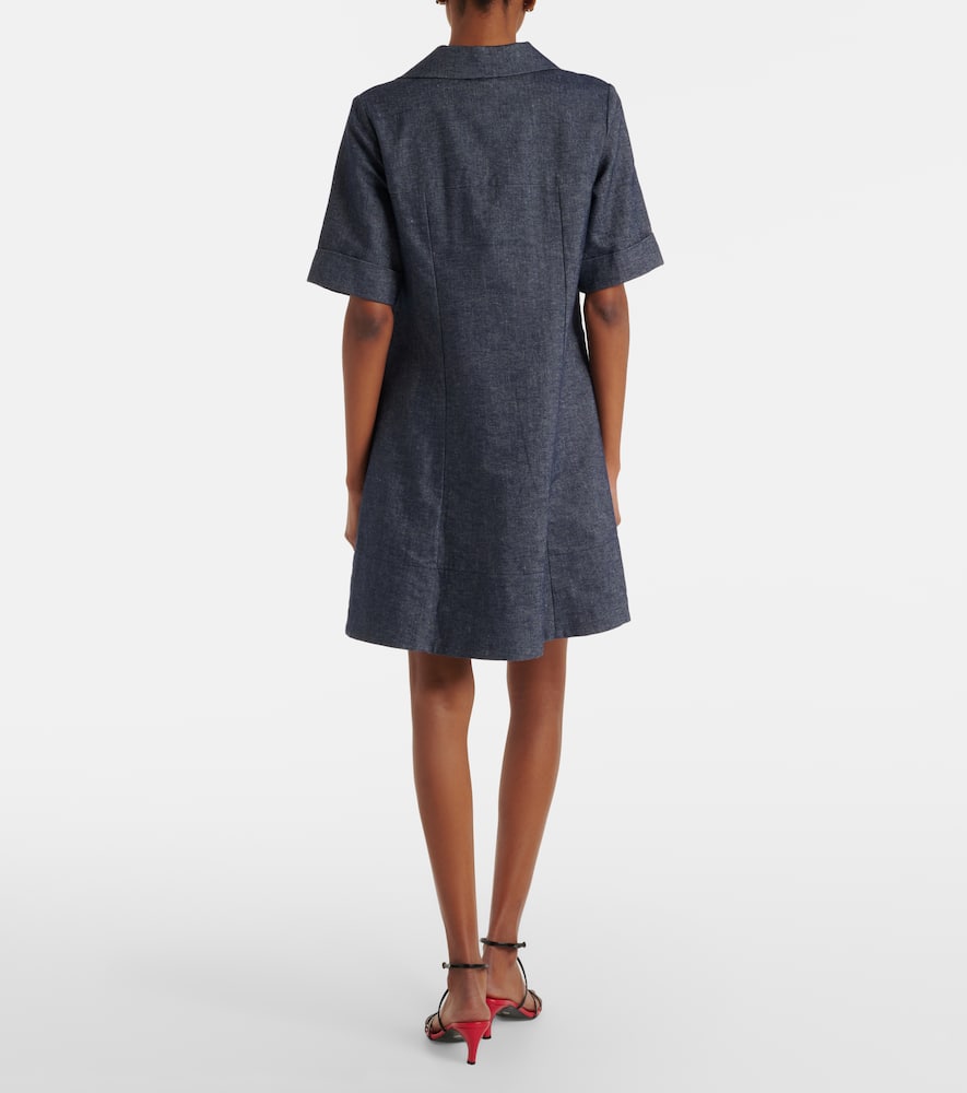 Cotton and linen chambray minidress
