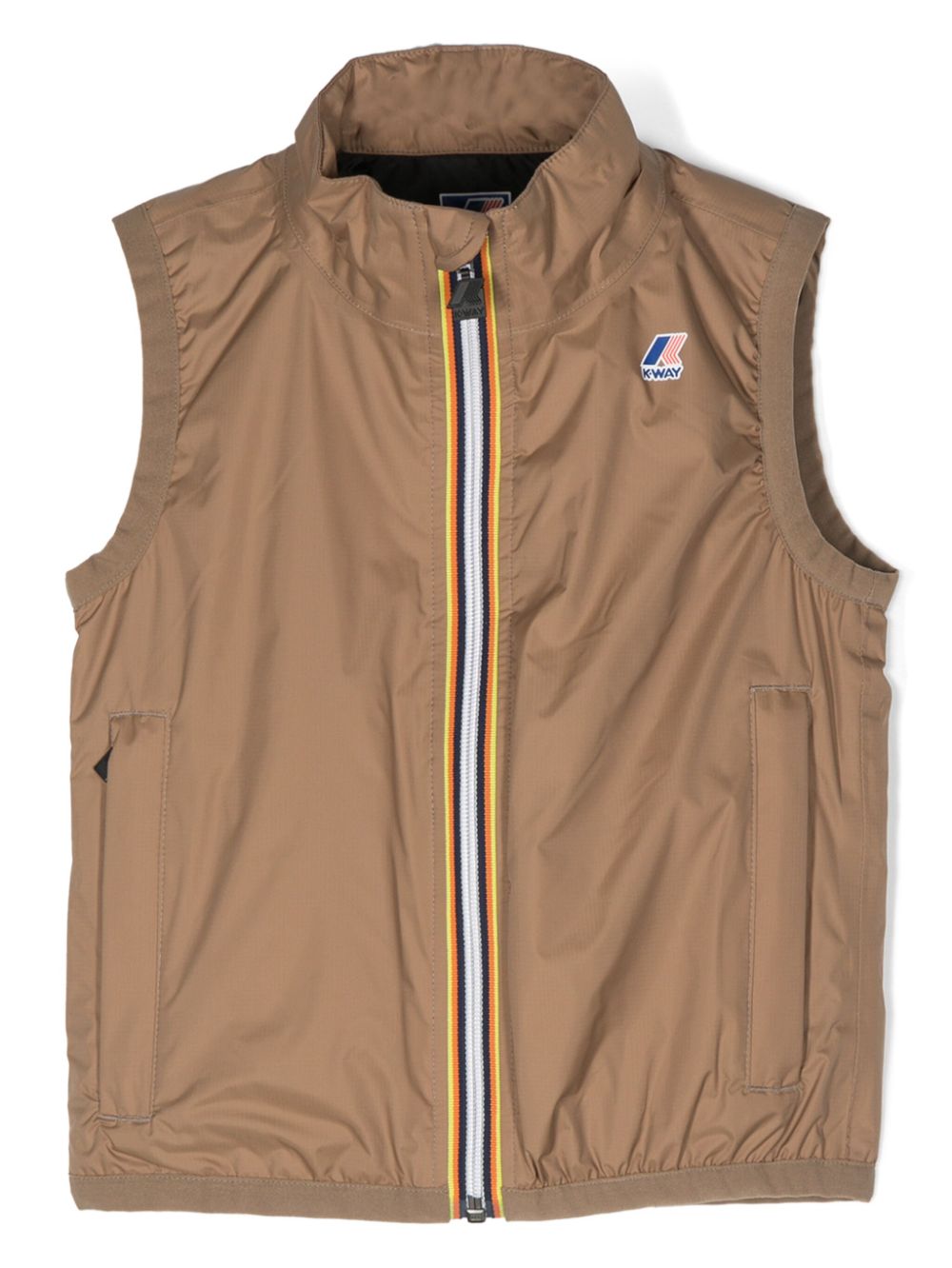 Logo-print gilet - Brown