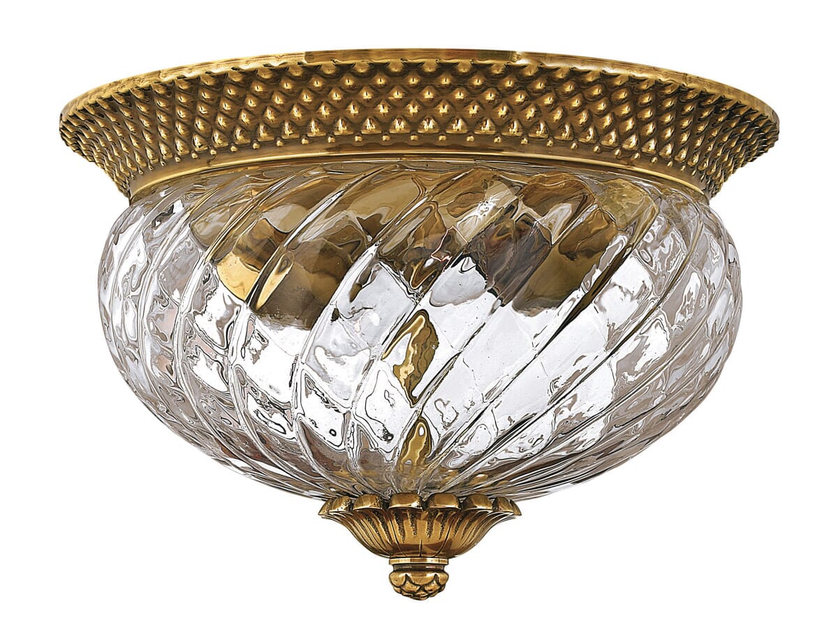 Plantation 2-Light Flush Mount In Burnished Bra