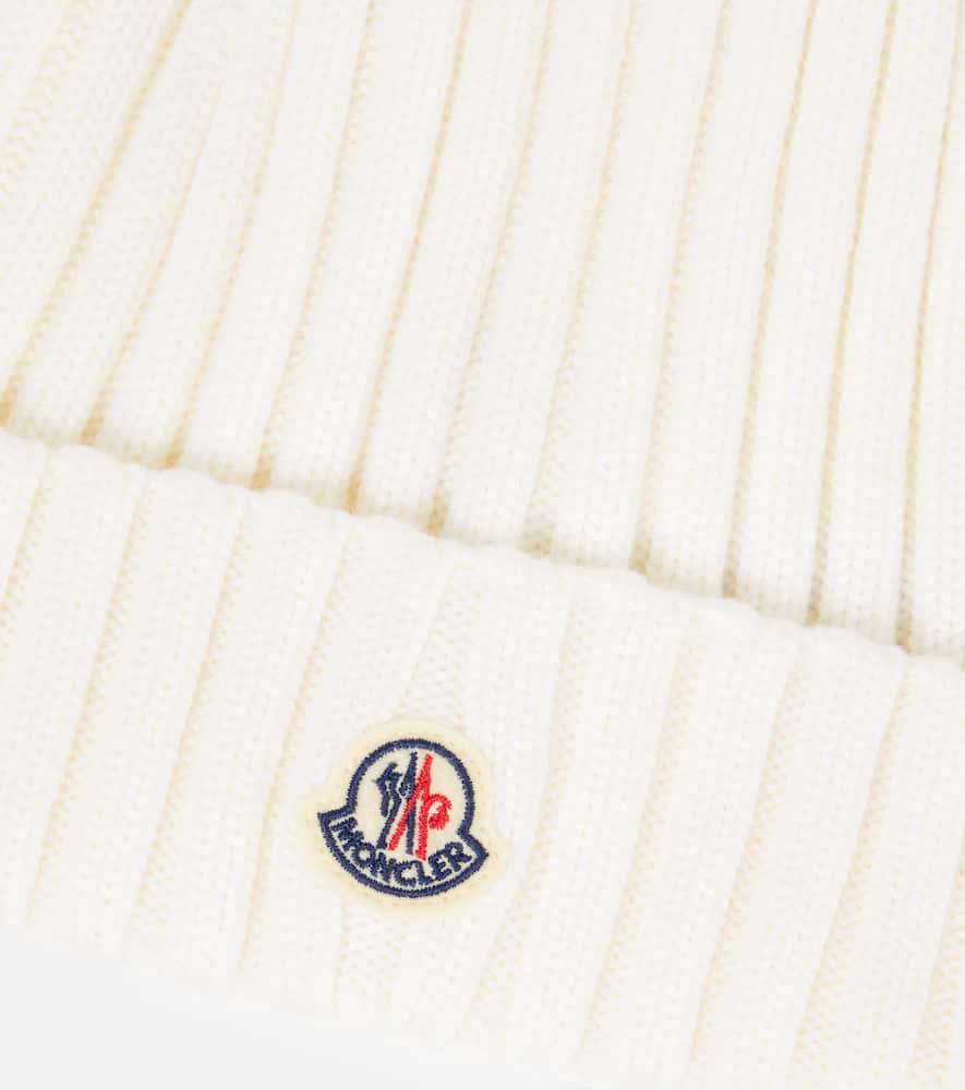 Logo faux fur-trimmed wool beanie