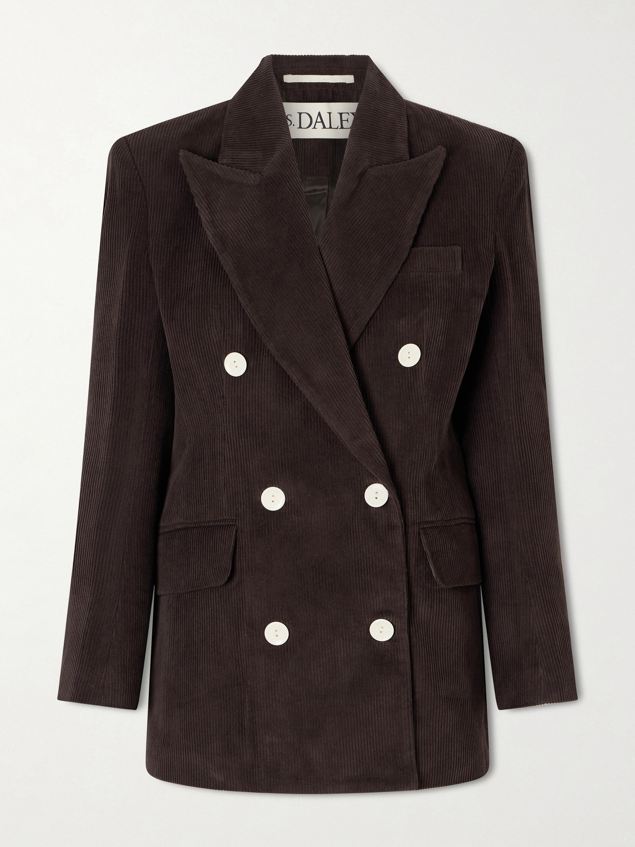 S. S. Daley - Eilidh Double-breasted Cotton-corduroy Blazer - Brown
