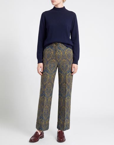 Woman Pants Deep teal Size L Virgin Wool, Polyamide, Elastane