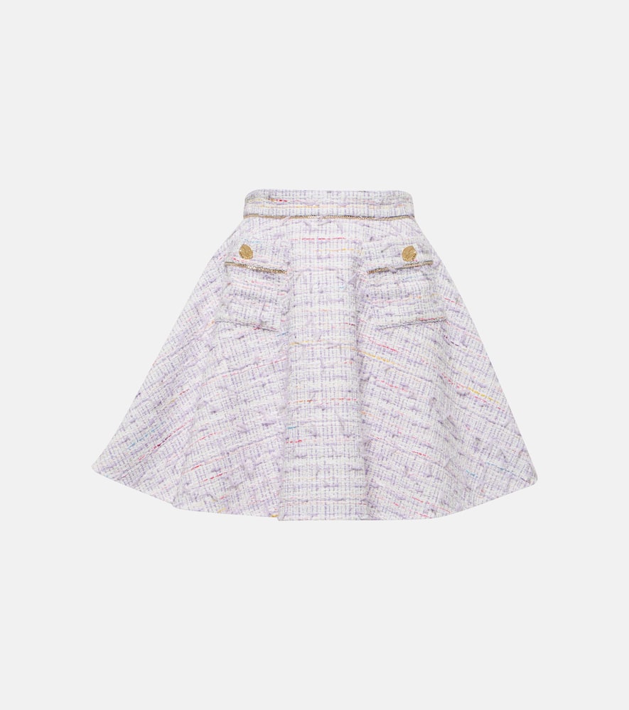High-rise cotton-blend tweed miniskirt