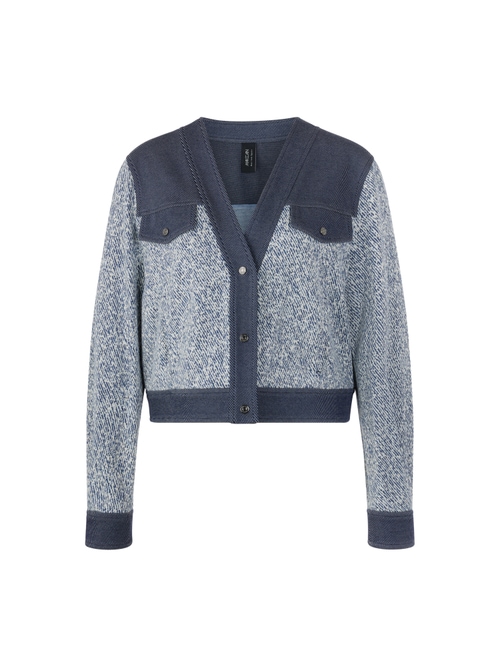 Marc Cain Short jacquard jacket, blue, 38 N