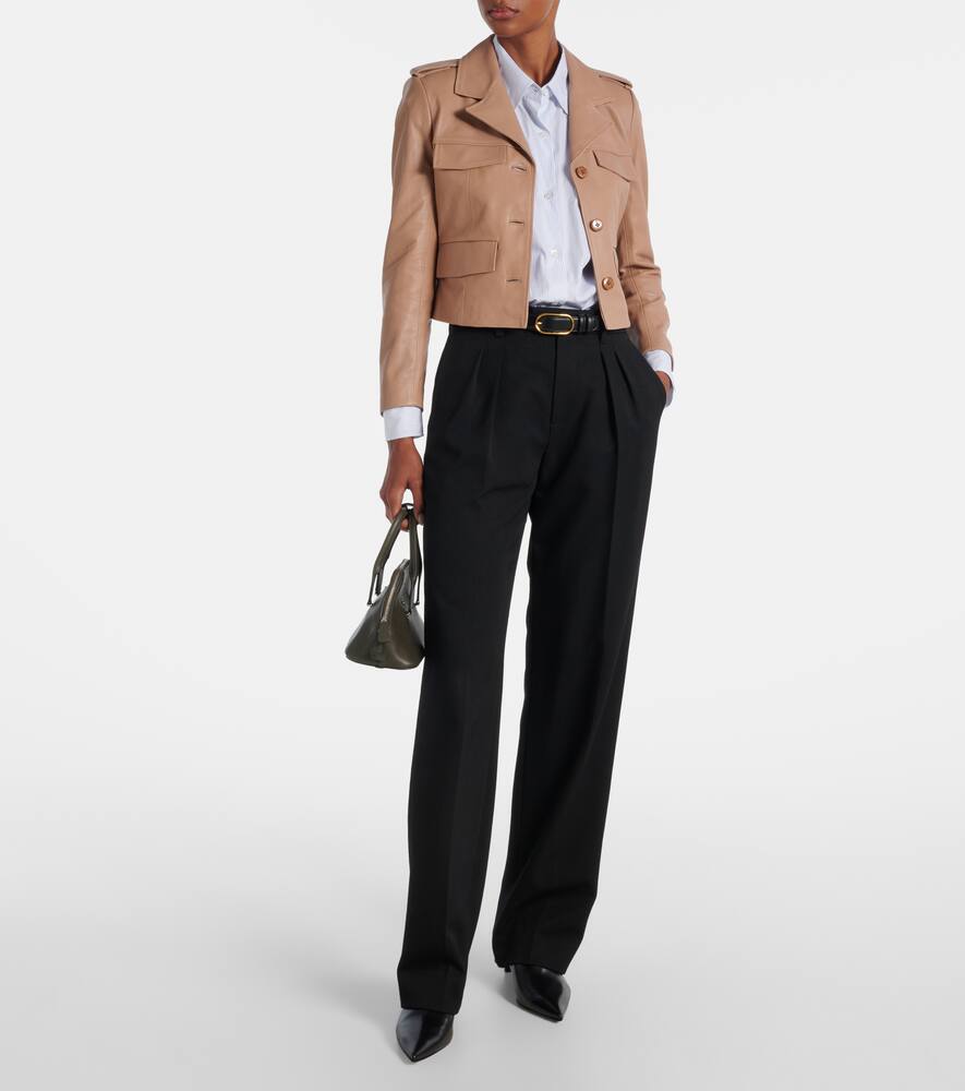 Sleek Statement cropped leather jacket