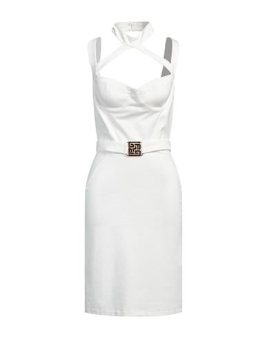 Woman Midi dress White Size 4 Viscose, Polyamide, Elastane