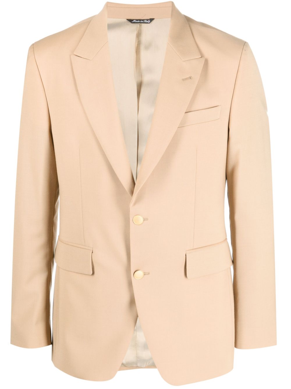 Long-sleeved button-up blazer - Neutrals