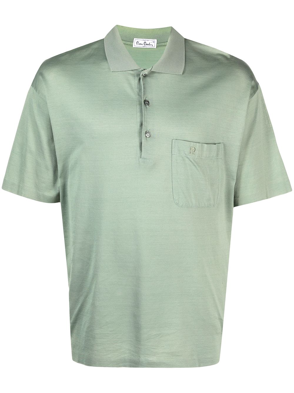 1980s cutaway collar polo shirt - Green