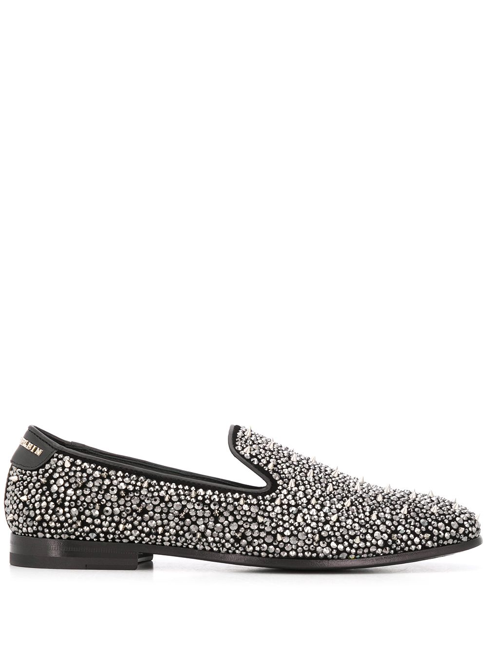 Studded leather loafers - Black