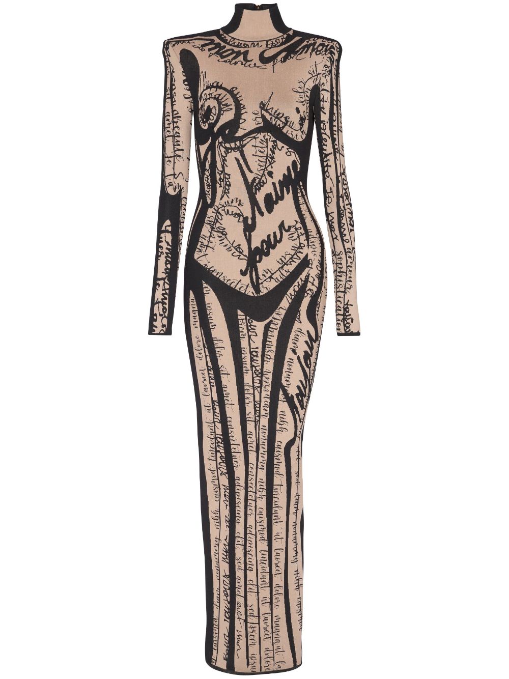 Logo-embroidered maxi dress - Neutrals