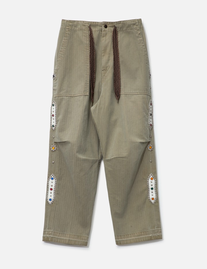 Sulfur Herringbone Easy Baker Pants