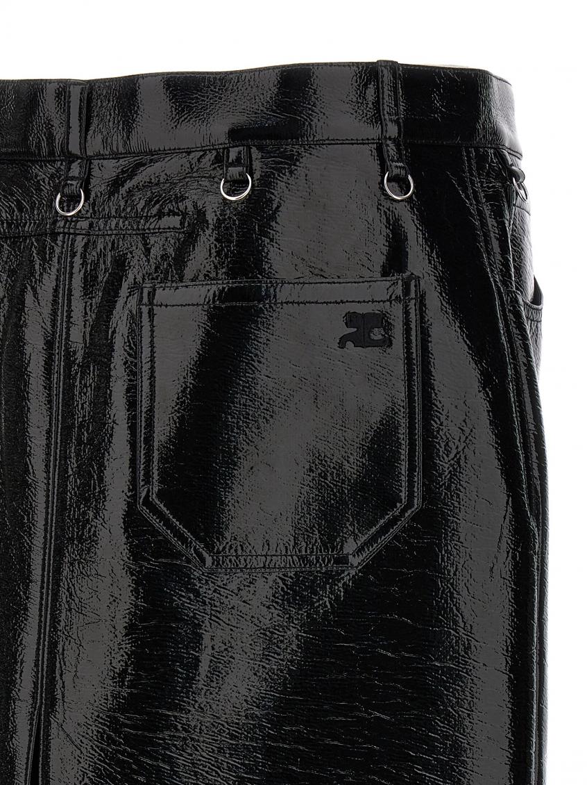 Black Vinyl Skirt